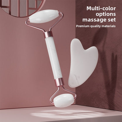 Luxora Lane™ Rose Quartz Facial Sculpting Roller Massager Set