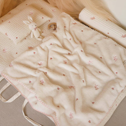 Luxora Lane soft flannel baby blanket, heart print