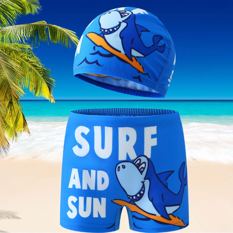 Luxora Lane boys' swim trunks & matching cap set - quick-dry kids swimwear, photo 10
