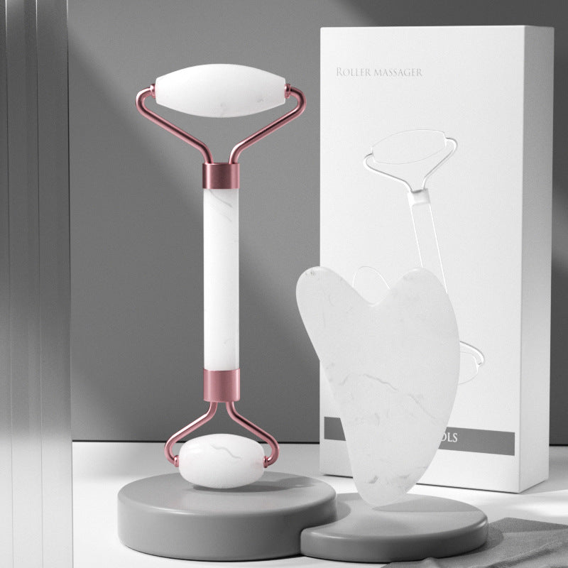 Luxora Lane™ Rose Quartz Facial Sculpting Roller Massager Set