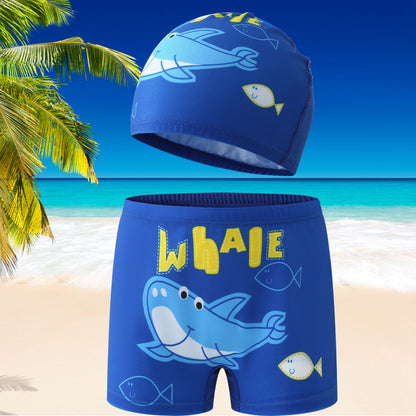 Luxora Lane boys' swim trunks & matching cap set - quick-dry kids swimwear, photo 17